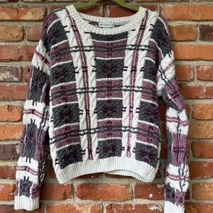 Vintage Paris Sport Club Hand Knitted Sweater M